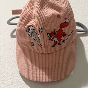 2023 Disney parks peach corduroy hat/ cap with Disney critters